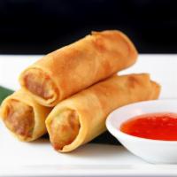 Veggie Egg Roll · 3 pc. mixed veggie egg rolls with dipping sauce