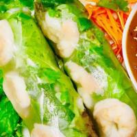 Fresh Spring Roll (2 Pcs.) · Filled with your choice of protein, lettuce, chive, bean sprouts, and rice vermicelli wrappe...