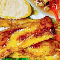 Chicken Satay (4 Pcs.) · Grilled Chicken marinated in a mixture of spices, served with peanut sauce, sweet and sour c...