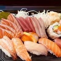 Sashimi (Lunch) · Tuna, albacore tuna, salmon yellowtail, octopus. Served with rice and choice of miso soup.