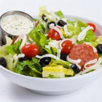 Italian Salad (Gf) · Made to order from crisp romaine lettuce or fresh mixed greens. With pepperonis, black olive...