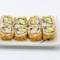 Crunch Roll · Crispy, tempura-covered California roll.