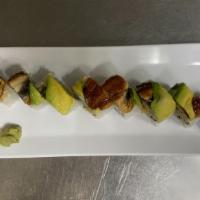 Big  Dragon Roll (10 Pieces)  · (Two Shrimp Tempura Roll on top Unagi (Eel) with sauce)