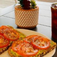 Avocado Toast · 2 SLICES OF DAVES KILLER BREAD (21 WHOLE GRAINS AND SEEDS) WITH FRESH AVACADO SPEAD, TOMATO ...