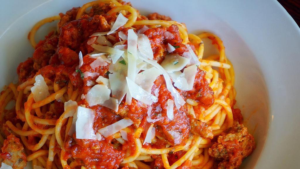 Pasta With Meat Sauce · House made meat sauce, pecorino - choice of pasta.