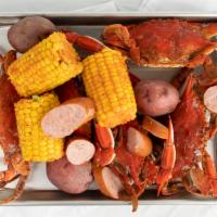 3 · With 1.25 pounds snow crab legs. Includes 3 corns, 3 potatoes and 6 pieces sausages.