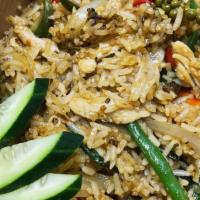 Basil Fried Rice · Thai-jasmine rice, onion, bamboo shoots, bell pepper, young peppercorn, basil