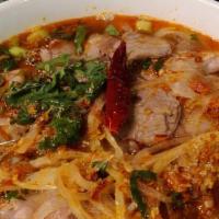 Hot & Spicy Beef Noodle Soup (Bun Bo Hue) · Spicy. Vietnamese hot and spicy soup, served with tendon, brisket, and well-done flank steak.