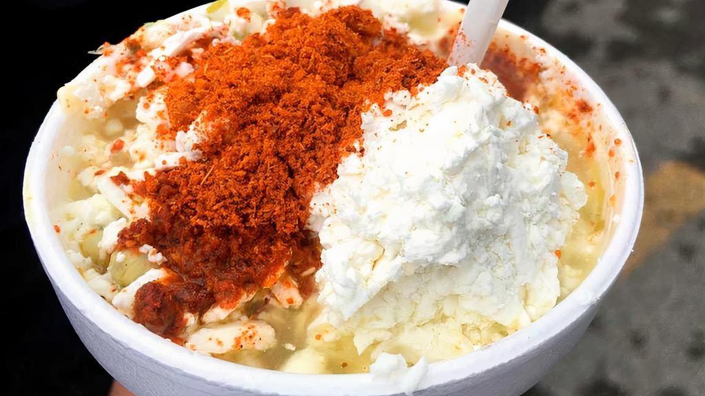 Esquites · Options Available: Tostitos, Cheetos, Takis, Doritos, Mexican Potatoes Chips Equite Corn, Cotija Cheese, Sour Cream, Lemon, Tajin, Valentina Sala or Tapatio, or Salsa House (optional).