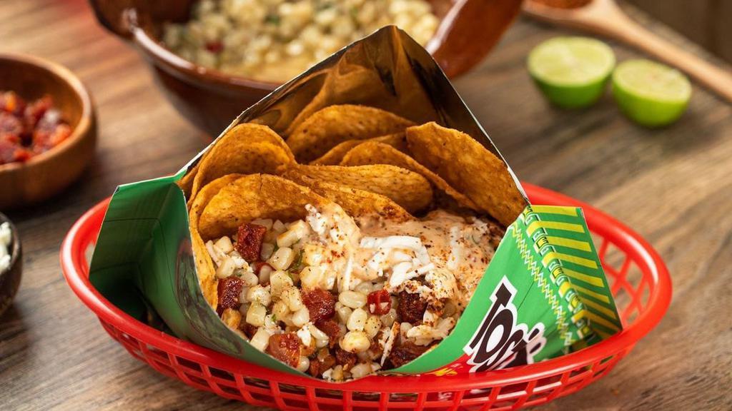 Tostiloco · Options Available: Tostitos, Cheetos, Takis, Doritos, Mexican Potatoes Chips Fruit can be, mango, cucumbers or jicama, Chinese Peanuts Chamoy, Tajin, Valentina or Tapatio and Lemon, Pork Skin, Salsa House (optional).
