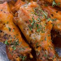 Buffalo Chicken Wings · 1 dozen Classic style wings in your choice of sauce (mild, medium, hot, nitro, or garlic par...