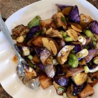 Fried Potato, Green Pepper, And Eggplant / 地三鲜 · 