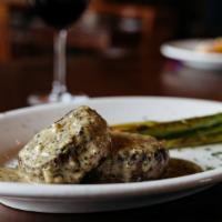 Johnny'S Steak Deburgo · Our signature steak- beef tenderloin medallions, roasted garlic, basil and oregano served in...