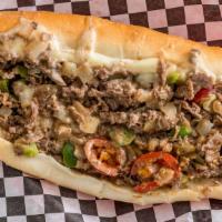 Pepper Cheesesteak · Steak or chicken with grilled onions, sweet and hot peppers, and melted cheese.