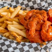 Saucy Shrimp Basket · 6 pieces shrimp tossed in flavorful sauce. Served w/fries.