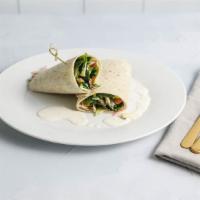 Caesar Wrap · Organic greens with parmesan, chickpeas, capers, pickled red onions, and Caesar dressing wra...