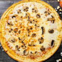 The Funghi House Pizza · Gluten free dough topped with homemade pizza sauce, mushrooms, and mozzarella.