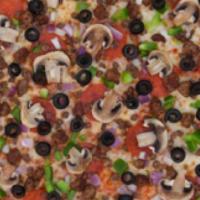 Vinny'S Combo 14”Large · Pepperoni, Sausage, Green Peppers, Onions, Black Olives, and Mushrooms