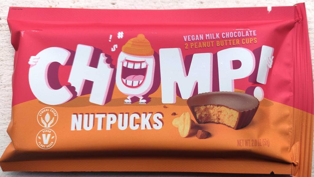 Chomp Nutpucks · Delicious vegan milk chocolate peanut butter cups. WARNING: Highly Addictive