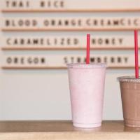 Large Vegan Shake · Up to three of your favorite vegan flavors blended together with oat milk.