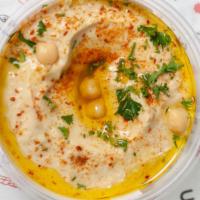 Hummus · chickpea, tahini, lemon, garlic, aleppo (vegan, gf)