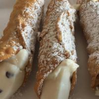 Cannoli · Tubular pastry shells stuffed with a sweetened filling of whipped ricotta cheese and chocola...