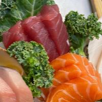 House Sashimi · Ten pieces of assorted sashimi. These items may be served raw or undercooked or contain raw ...