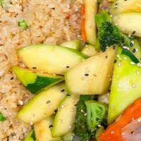 (Gf) Hibachi Vegetables · Gluten Free hibachi style vegetables with fried rice.  Served with house salad.