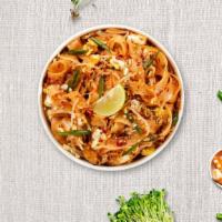 Pad Thai The Knot · Your choice of protein. Small rice noodles stir fried with egg, bean sprouts, and house pad ...