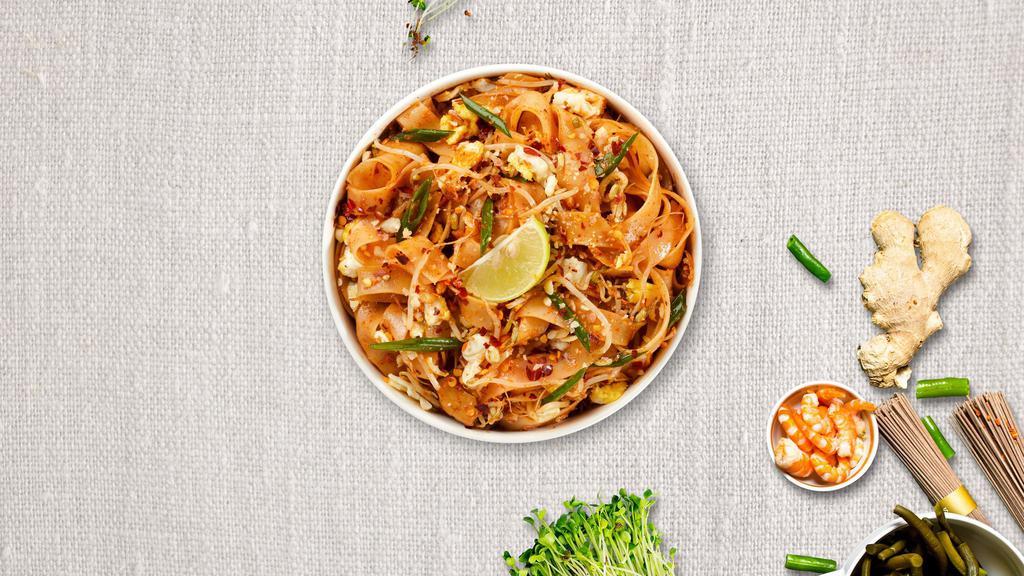 Pad Thai The Knot · Your choice of protein. Small rice noodles stir fried with egg, bean sprouts, and house pad Thai sauce.