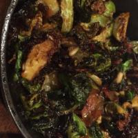 Sriracha-Bacon
Brussels Sprouts · Fresh Brussel Sprouts, flash-fried, bacon, pine nuts and sautéed in our secret sriracha oran...