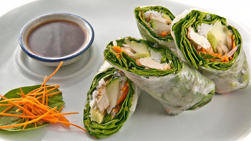 Fresh Rolls Tofu · With tofu. Mixed vegetables and thin noodles rolled up in rice wrapper, served with our home-made sauce.
