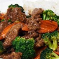 Kids Beef And Broccoli · Served with rice and a drink.