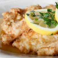 Chicken Francaise · Lightly breaded and sauteed in lemon butter sauce.