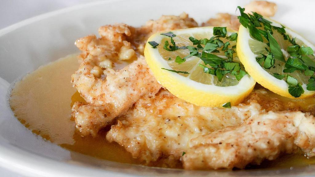 Chicken Francaise · Lightly breaded and sauteed in lemon butter sauce.