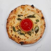 Rustica Flatbread · flatbread, basil, sea salt, grana padano, served with marinara