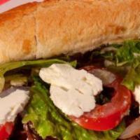Gyro Steak Sandwich · Delicious gyro meat grilled with onions, topped with feta cheese, tomato, lettuce and our ow...