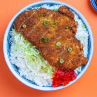 Pork Katsu Bowl · Your choice of base and a fried pork katsu cutlet topped with tonkatsu sauce, scallions, pic...