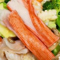 Seafood  Combo · Jumbo shrimps, scallops, crab sticks, squid, fish fillets and vegetables stir fried in white...
