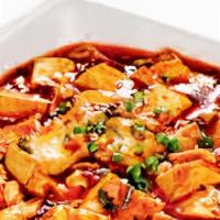 Szechuan Beancurd (Tofu) · 🌶️ Authentic Szechuan dish. Soft tofu sautéed w/ special hot sauce that has black beans and...