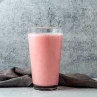 Strawberry Lassi · Sweet yogurt drink blended with strawberries.