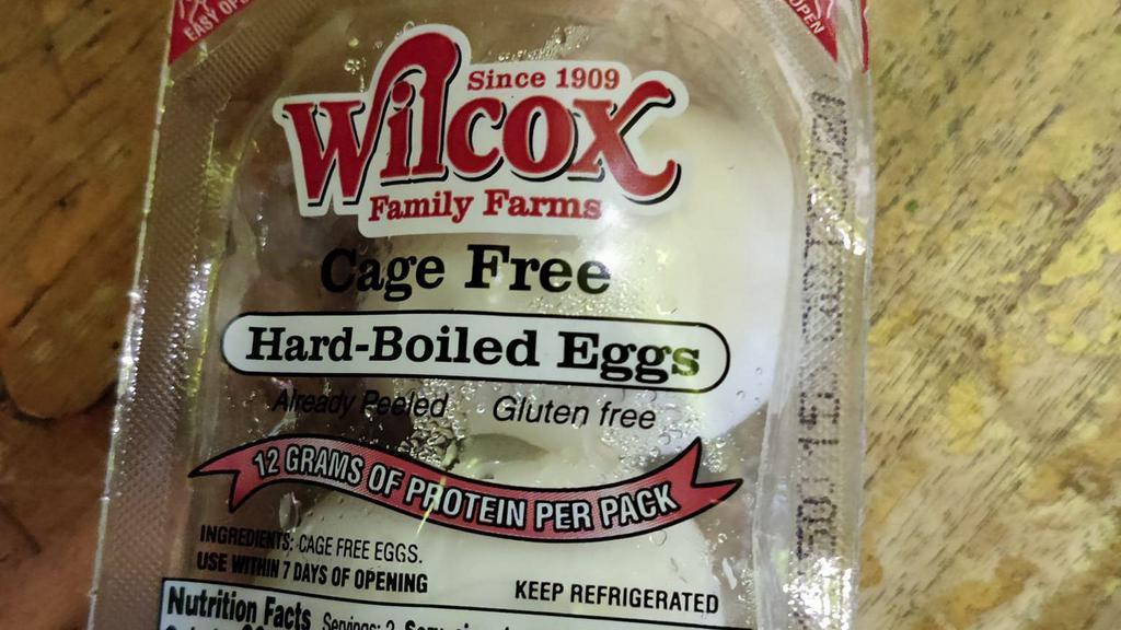 Balls (Eggs) In A Sac` · Two organic Wilcox boiled eggs, shelled.