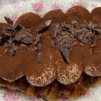 Tiramisu Croffle · Valrhona cocoa powder on whipped cream