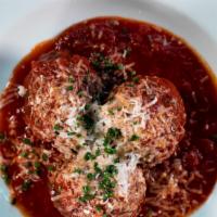Meatballs · pomodoro sauce, pecorino, EVOO, parsley