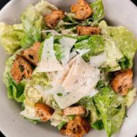 Caesar Salad · romaine, shaved parmesan, croutons, served with classic caesar dressing on the side. (contai...