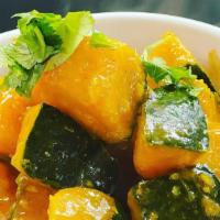 Sweet Pumpkin Curry (Vegan) · Chunks of Kabocha pumpkin cooked to perfection with our in-house curry-based made from fresh...
