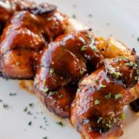Barbecue Shrimp · Cherrywood bacon, horseradish sauce, Southern Comfort barbecue