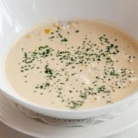 King Crab & Corn Bisque · Rich and creamy with king crab and fresh corn