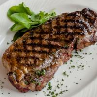 16 Oz. Prime New York Strip · Hand selected and cut in-house by our chef daily.