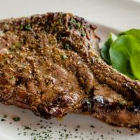 18 Oz. Bone-In Bison Ribeye · Lean and nutrient rich.  585 calories, 117g protein.